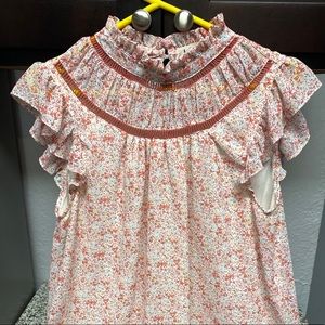 Floral Highneck Romantic Tank by Impressions Size Large